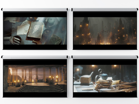  投影仪 投影幕布3d模型 