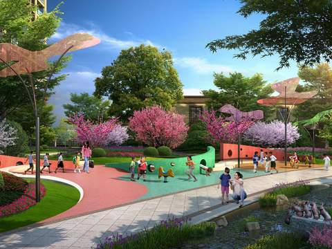  现代亲子公园游玩psd 