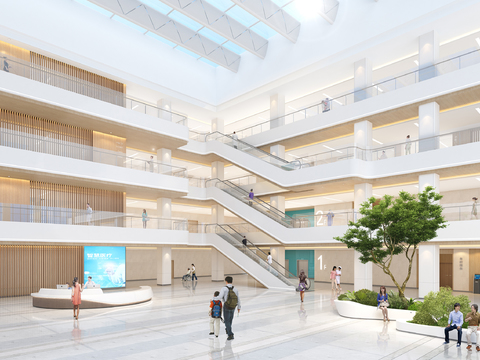  现代医院大堂3d模型 