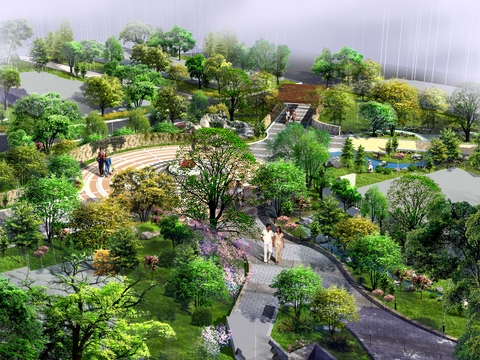  现代园林景观psd 