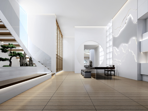  新中式茶会所3d模型 