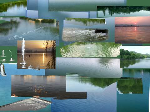  现代湖水湖面psd 