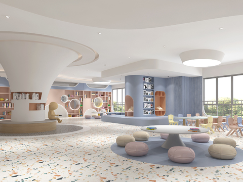  少儿阅览室3d模型 