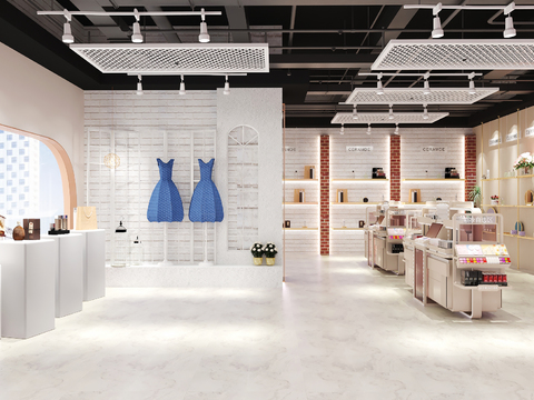  美妆店 化妆品店3d模型 