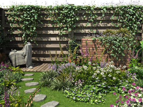  庭院花园 植物堆 藤蔓3d模型 