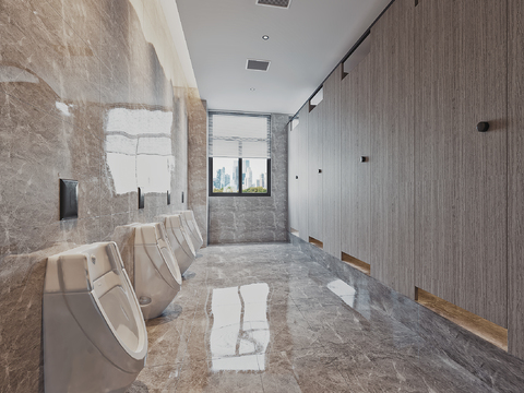  现代公共卫生间3d模型 