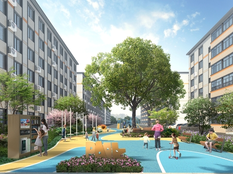  小区园林景观psd 