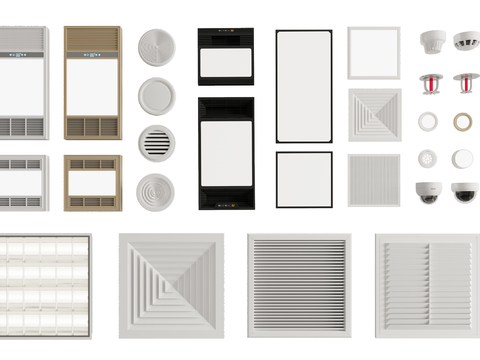  通风口 监控 地漏3d模型 