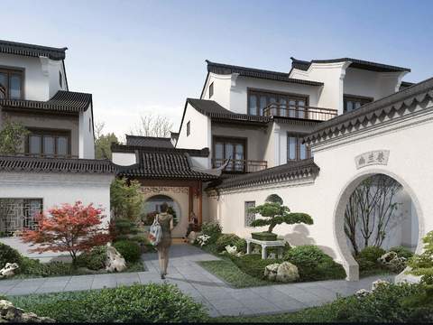  中式园林景观PSD 