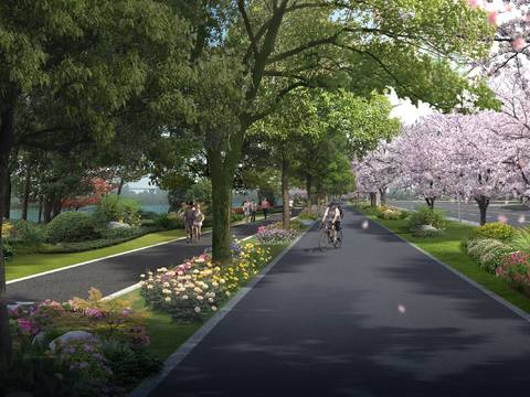  现代道路景观psd 