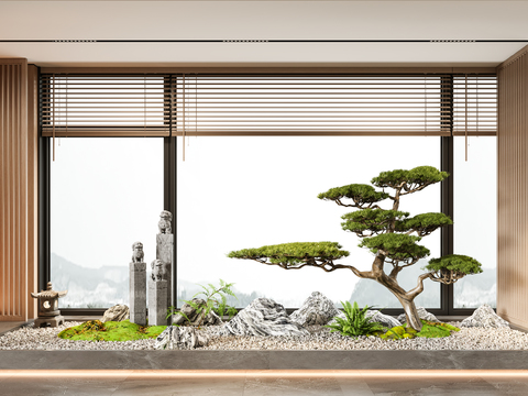  新中式假山 景观小品3d模型 