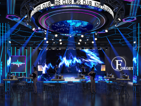  现代酒吧3d模型 