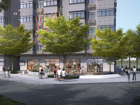  现代商业街步行街psd 