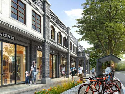  现代商业街步行街psd 