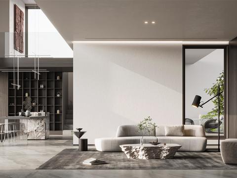  别墅客厅 别墅大堂3d模型 