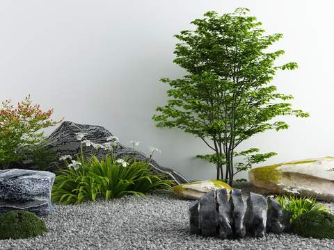  庭院景观小品3d模型 