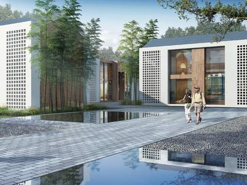  现代广场景观psd 