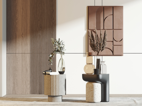 现代边几角几3d模型