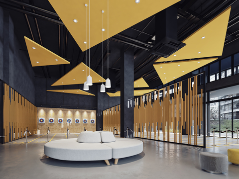  现代弓馆射箭馆3d模型 