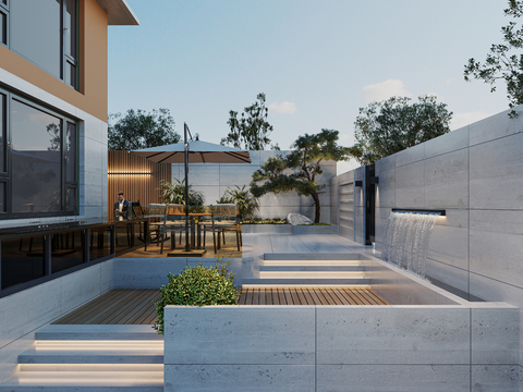  别墅庭院 休闲花园3d模型 