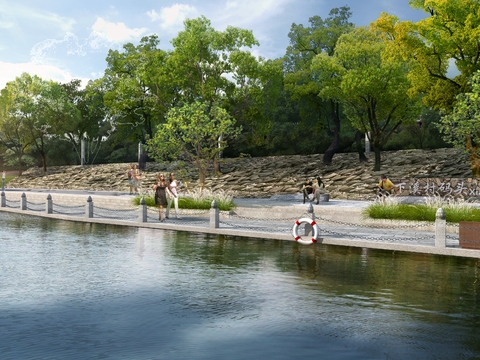  现代下溪村码头psd 