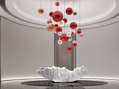  现代抽象雕塑装饰吊灯3d模型 