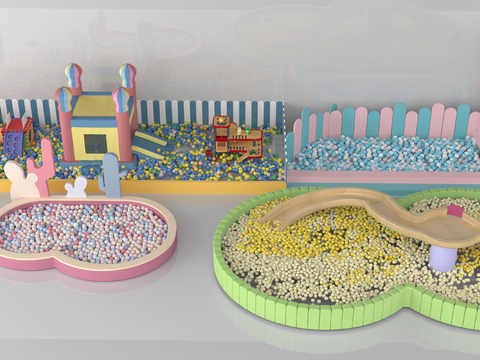  儿童乐园海洋球 娱乐设施3d模型 