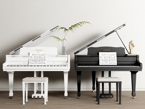  YAMAHA 钢琴3d模型 