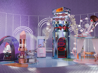 化妆品美陈 网红打卡区3d模型