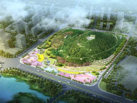  公园景观 园林景观psd 