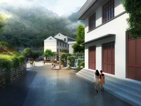  新中式美丽乡村psd 