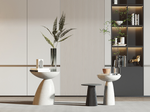 现代边几圆几3d模型