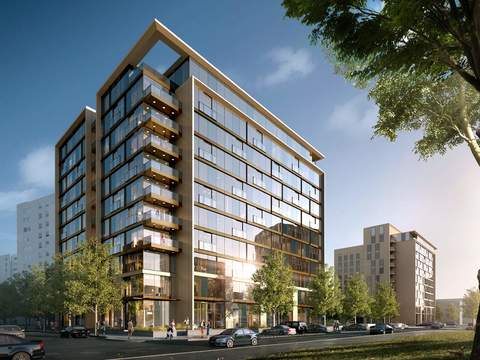  现代办公楼外观psd 