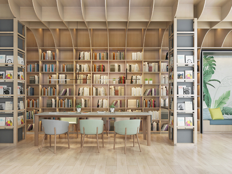  现代书店3d模型 