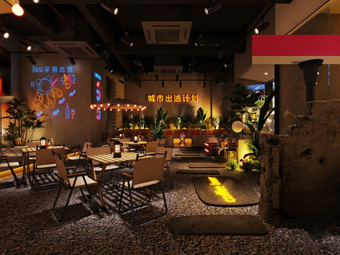  露营酒吧 酒馆3d模型 