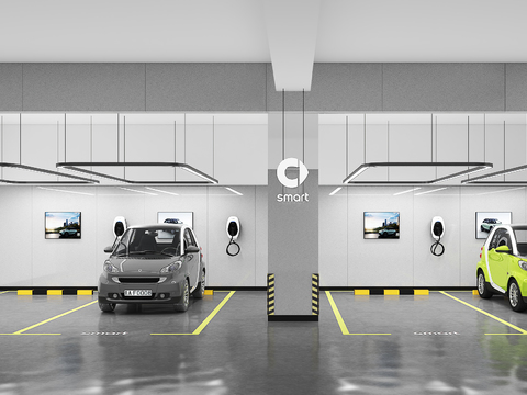  地下停车场3d模型 