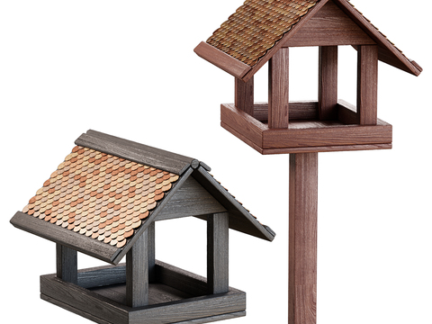  新中式实木鸟笼3d模型 