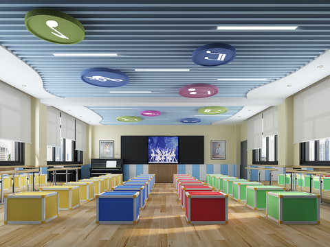  现代舞蹈教室3d模型 