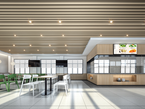  员工食堂  餐厅 食堂3d模型 