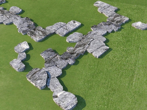  景观园路 公园汀步3d模型 