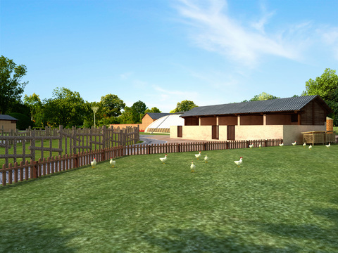  牲口棚 鸡窝 蔬菜大棚 乡村景观3d模型 