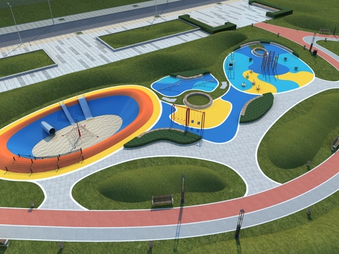  广场景观 公园景观3d模型 