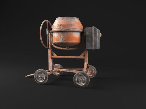  水泥搅拌机 打灰机3d模型 