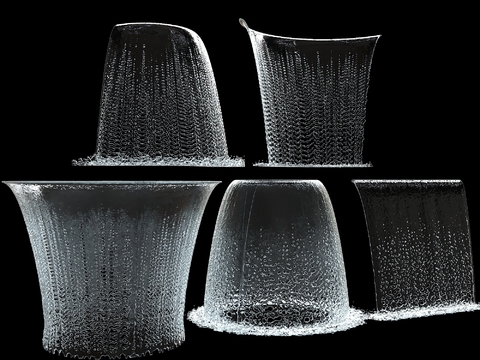  弧形瀑布 流水 喷泉3d模型 