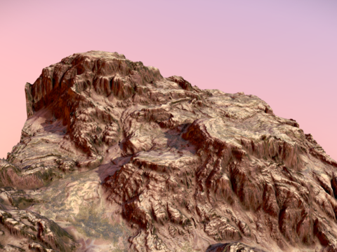  群山山脉 山峰3d模型 