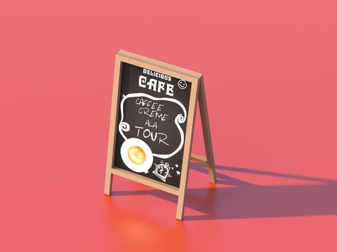  广告牌 店铺招牌 小黑板3d模型 