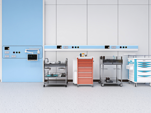  现代治疗车 医疗器械3d模型 