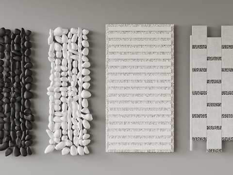  景观汀步 园林铺地 碎石步道3d模型 