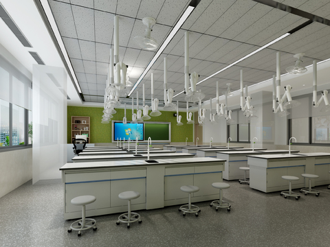  现代实验室3d模型 