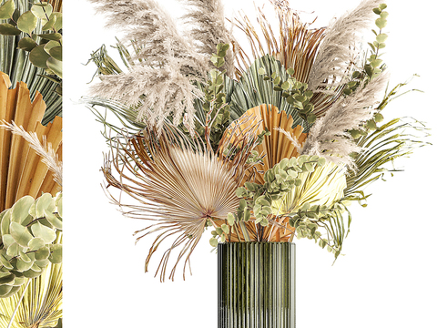 花瓶 花艺 干花 插花 鲜花3d模型